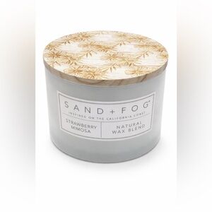 SAND + FOG Strawberry Mimosa Natural Wax Blend Candle - White with Wood Lid